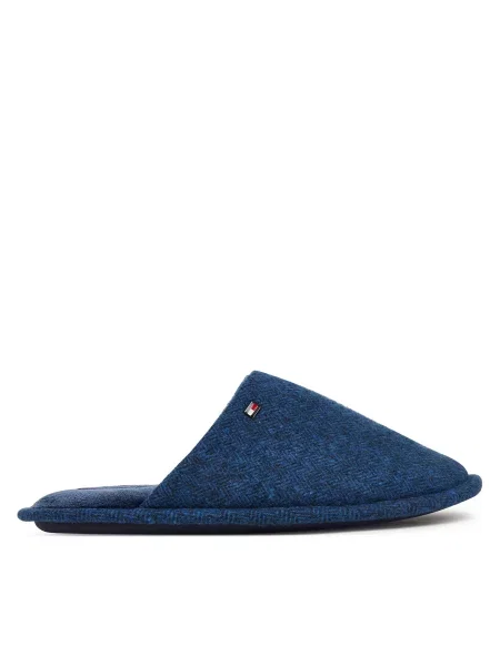 Papuci de casă Tommy Hilfiger Hilfiger Herringbone House Shoe Bleumarin
