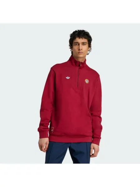 Svetr Adidas s polovičními zipem vínový