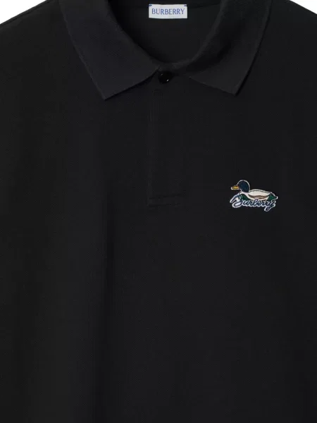 Polo marškinėliai Burberry su autografu juoda