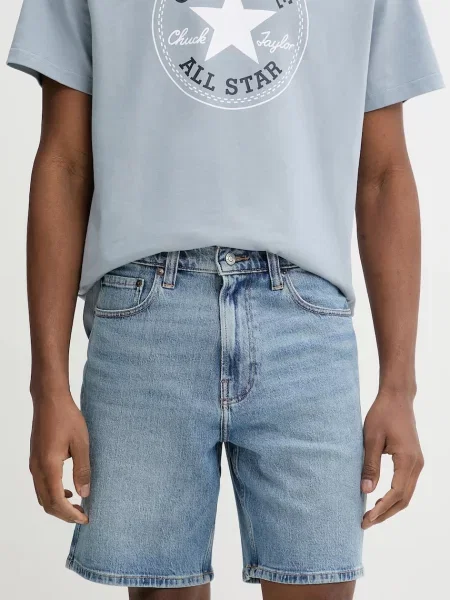 Дънков къс панталон Hollister Co. мъжки синьо