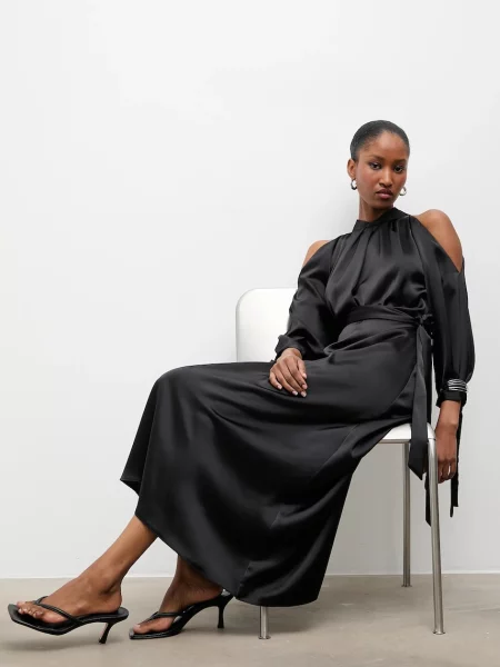 Answear.LAB rochie midi evazati negru