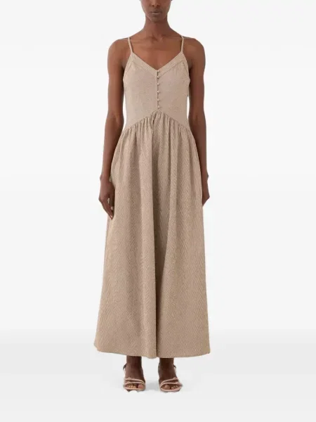 Rochie maxi Eleh evazată maro