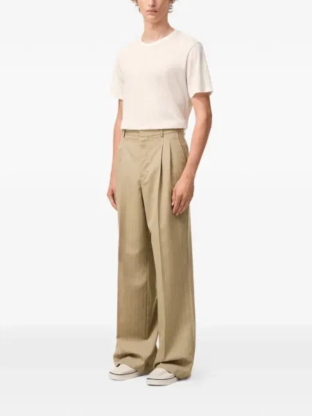 Pantaloni Ami Paris cu dungi plisate