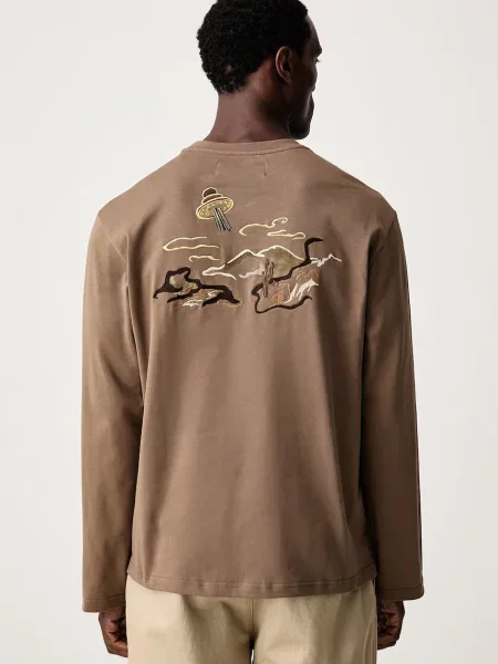 Tricou cu mânecă lungă Oas maro