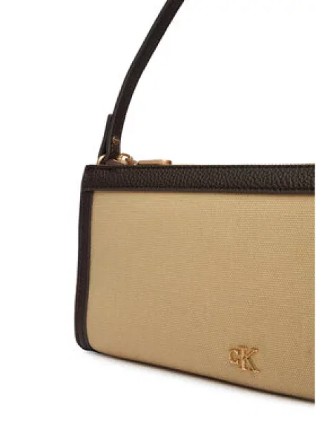 Calvin Klein Kabelka Ck Canvas Convertible Pouch Béžová zelená