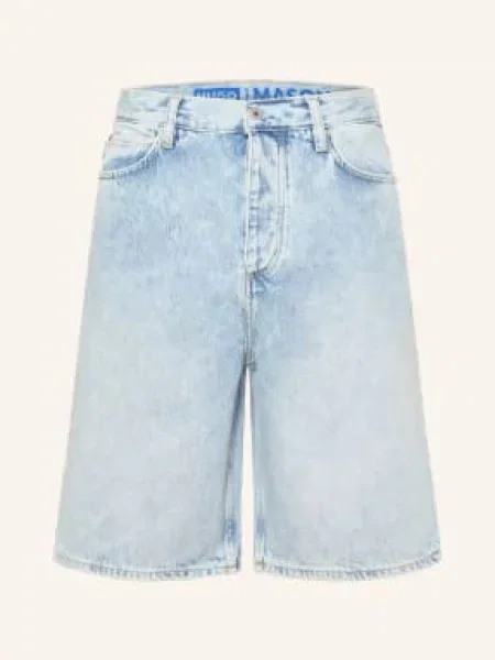 Hugo Džínové Šortky Mason Volný Baggy Střih turquoise/aqua
