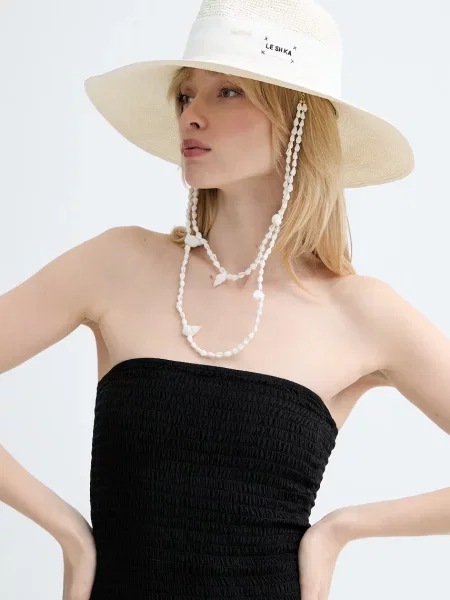LE SH KA headwear LE SH KA széles karimájú kalap női SEASHEEL LONDON bézs