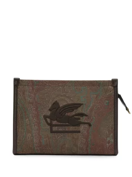 Geantă Etro cu imagine cu model paisley maro