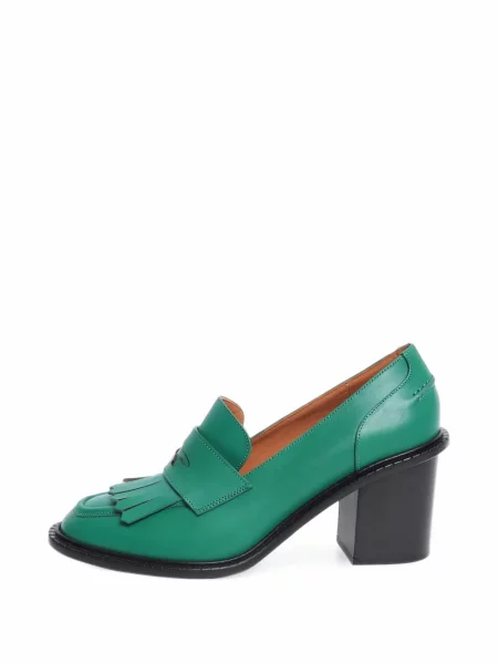 Pantofi loafer Maison Kitsune cu franjuri verde