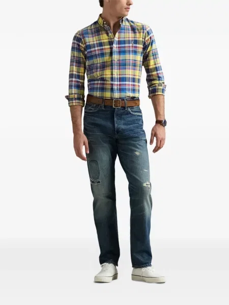 Tricou polo Polo Ralph Lauren cu glugă cu blană cu broderie roșu