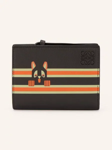 Loewe Peněženka Futurist Cat tmavě hnědá mátová oranžová