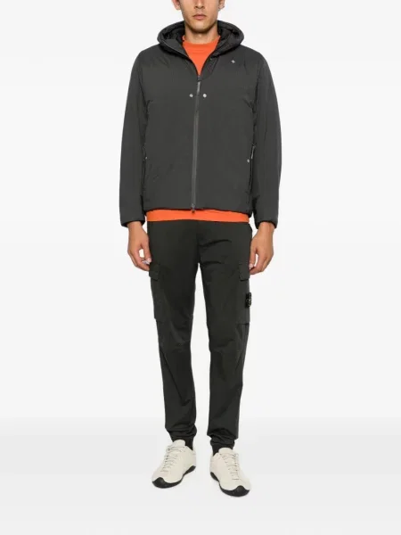 Geacă Stone Island cu glugă cu strasuri gri