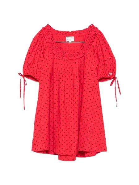 Rochie mini Damson Madder cu imagine roșu