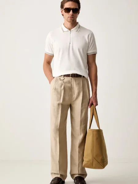 Tricou polo Karl Lagerfeld bej