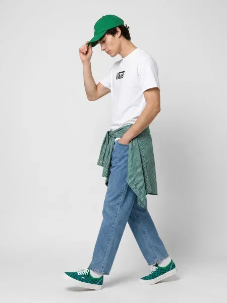 Tricou Vans stretch cu autograf alb