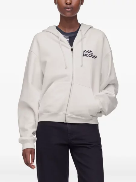 Hanorac cu glugă Marc Jacobs cu imagine alb