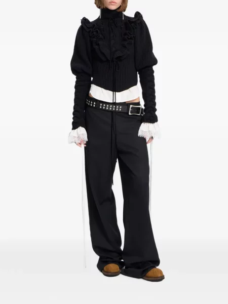 Pantaloni Ann Demeulemeester de lână negru