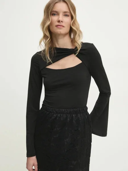 Bluza Answear Lab za žene bez uzorka crna