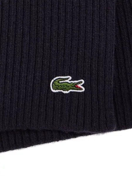 Vilnonis briaunotas šalikas Lacoste mėlyna