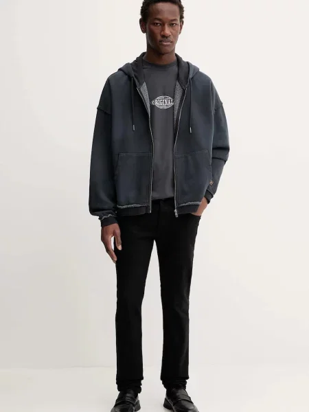 Футболка Guess Originals з принтом сірий