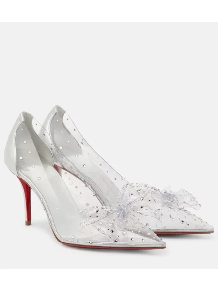 Pantofi cu toc Christian Louboutin argintiu