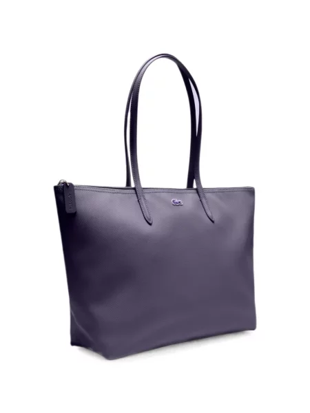 Geantă shopper Lacoste cu autograf violet