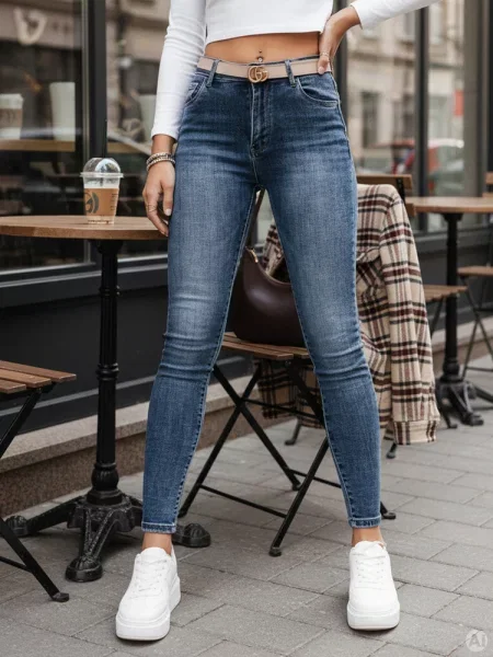 Jeansy skinny Dstreet niebieskie