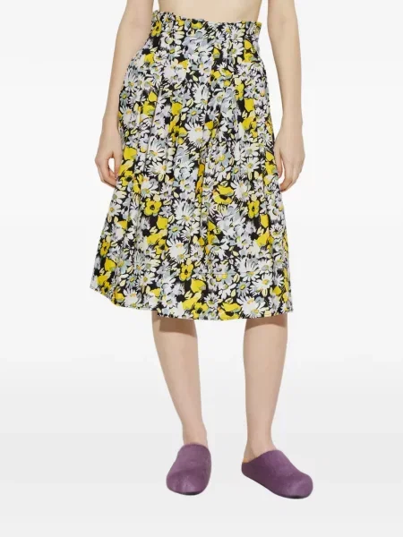 Fustă midi Marni cu model floral cu imagine alb