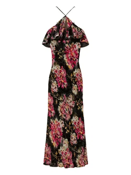 Rochie Twinset cu model floral cu volane de costum negru