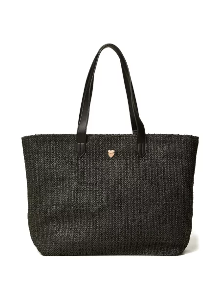 Geantă shopper Twinset cu franjuri negru