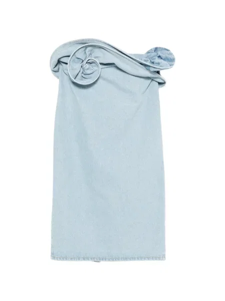 Fustă midi Magda Butrym până la genunchi albastru