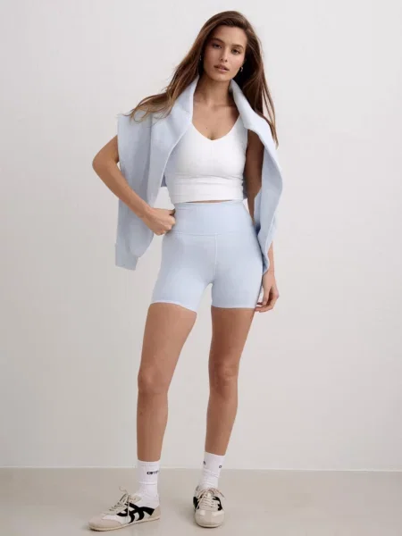 Kolarki squat proof midi second skin wysoki stan Sense błękitne niebieskie