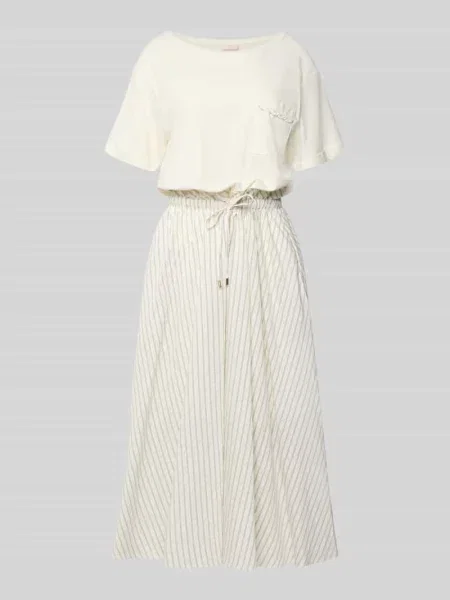 Sukienka midi o kroju regular fit z brustaszą Liu Jo White biała