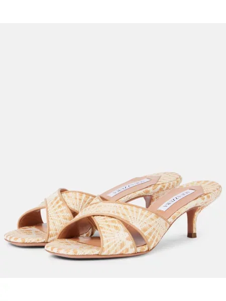 Usnjene mules Aquazzura bež