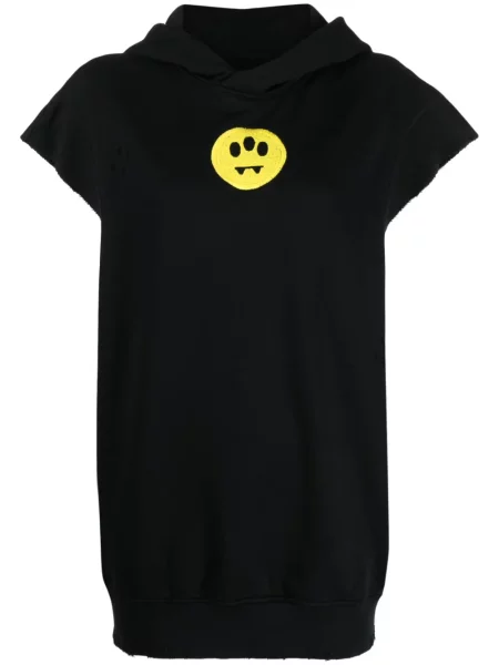 Haftowana bluza z kapturem Barrow z dżerseju czarna