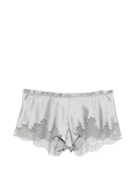 Pantaloni scurți Carine Gilson de mătase gri