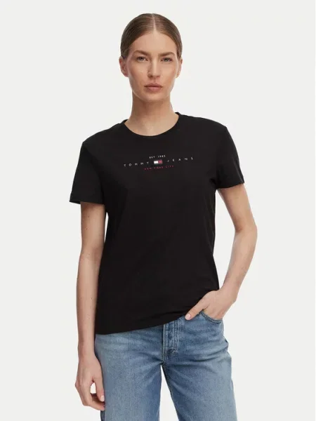Тениска Tommy Jeans черно