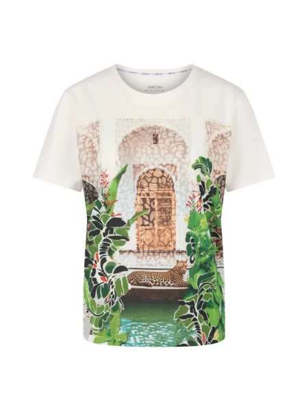 Koszulka z nadrukiem Marc Cain z nadrukiem biała