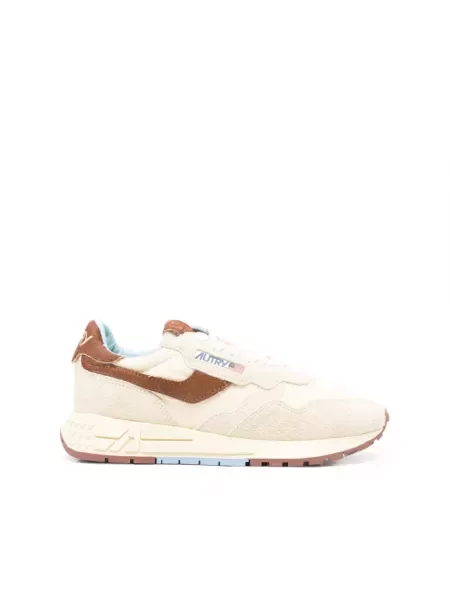 Sneakersy Autry sznurowane skórzane beżowe