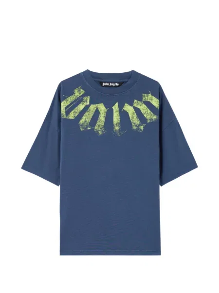 Tricou Palm Angels cu imagine albastru