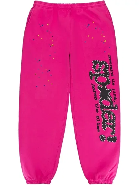 Pantaloni Sp5der cu imagine alergare roz