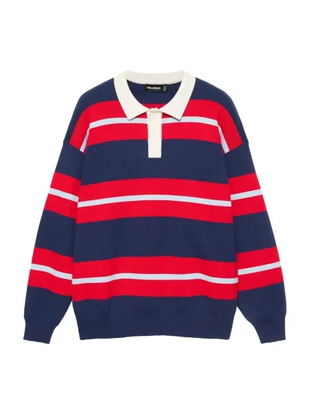 Pruhovaná polokošeľa Pull&bear biela