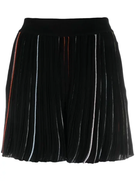 Pantaloni scurți Sonia Rykiel cu dungi plisate negru