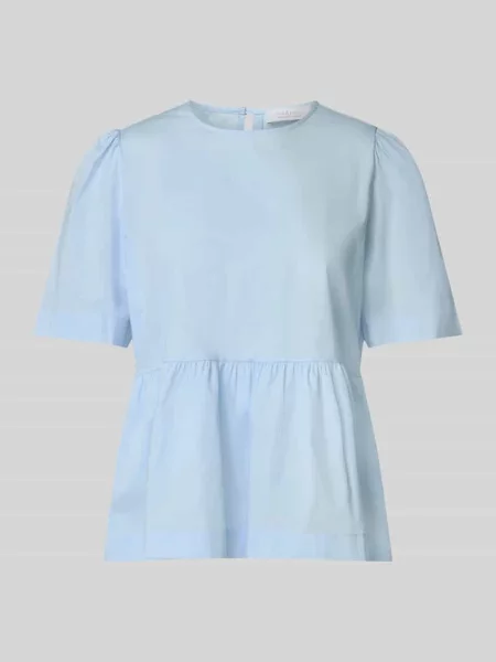 Bluzka z okrągłym dekoltem i zapięciem na guzik Rich & Royal niebieska