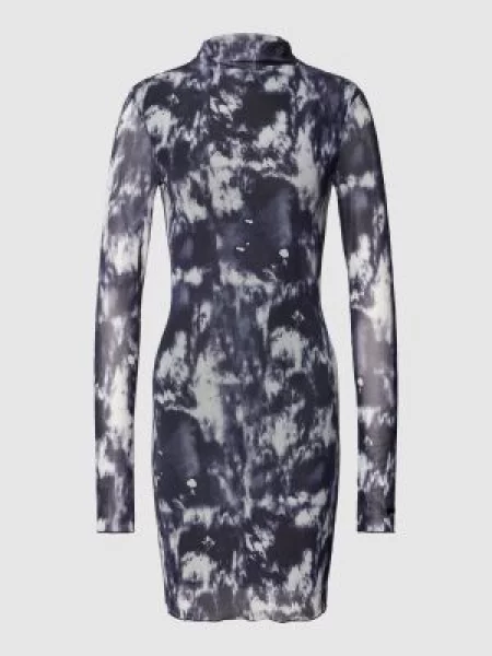 Sukienka mini z golfem Review Female czarna