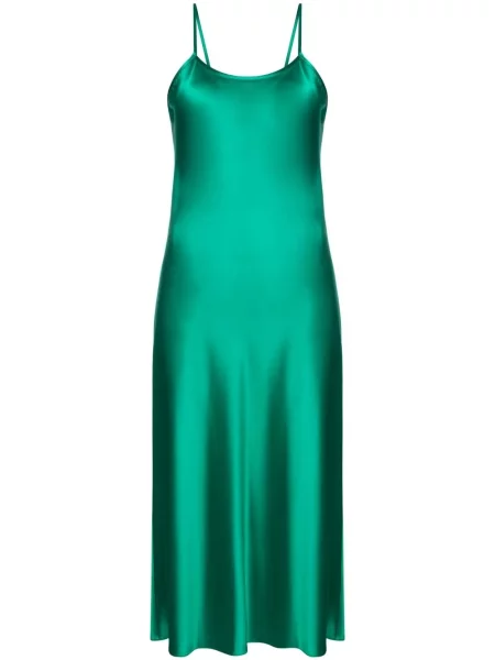 Rochie Voz din satin de costum verde