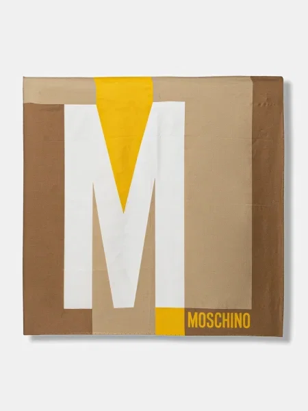 Fular Moschino de mătase bej