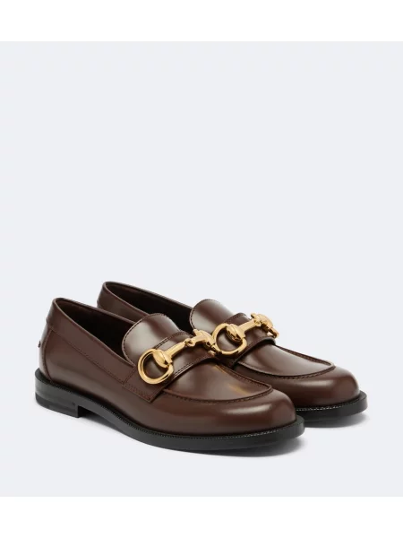 Pantofi loafer Gucci din piele maro