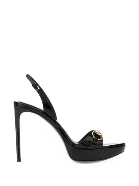 Sandale Gucci din piele de lac negru