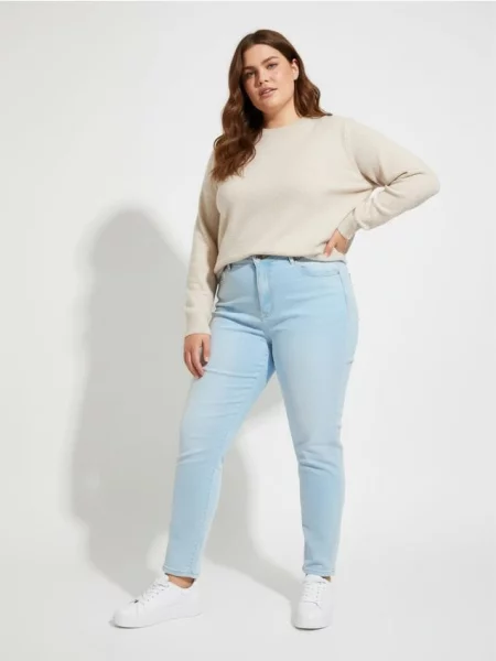 Mom fit джинси plus size синій